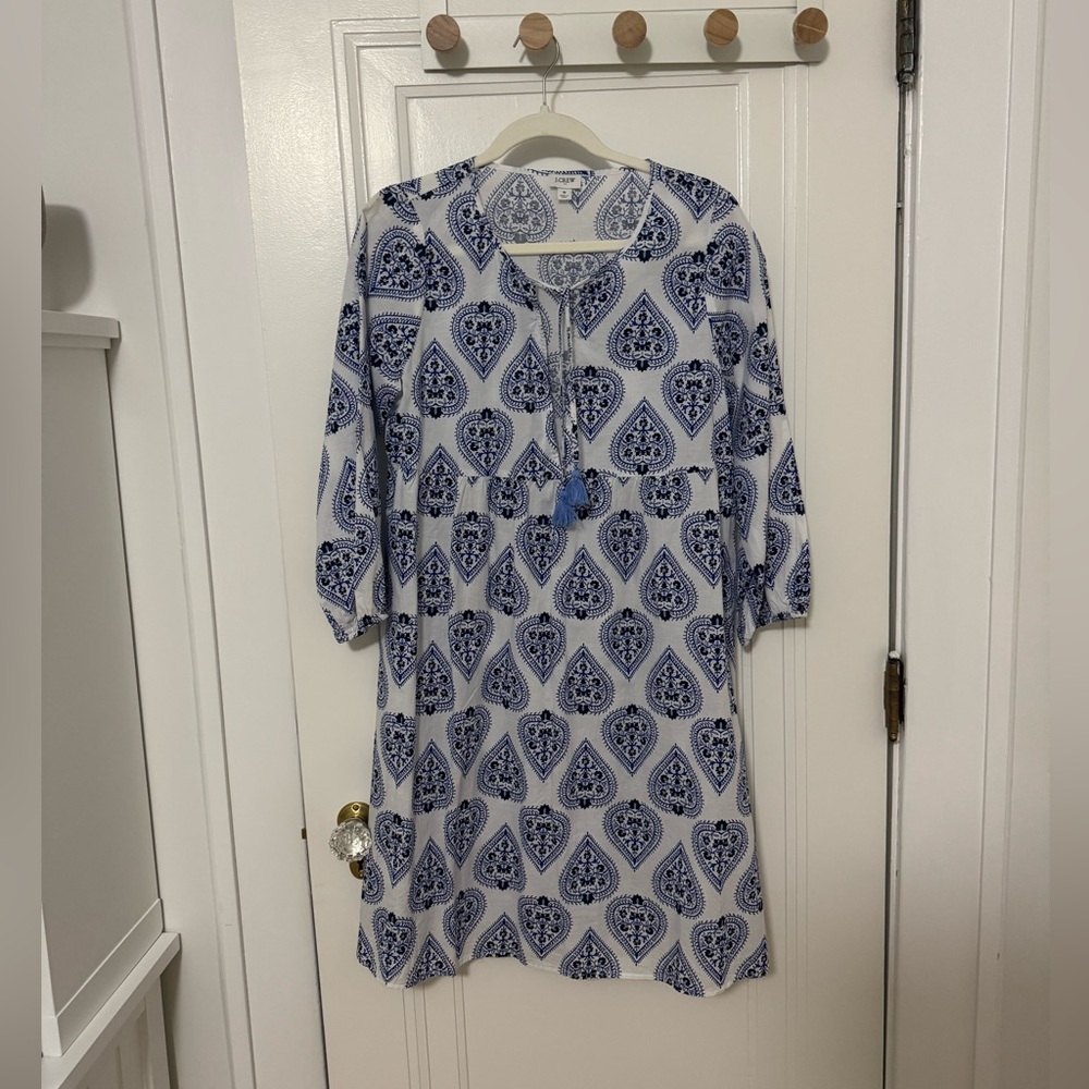 J. Crew Blue and White Casual Dress